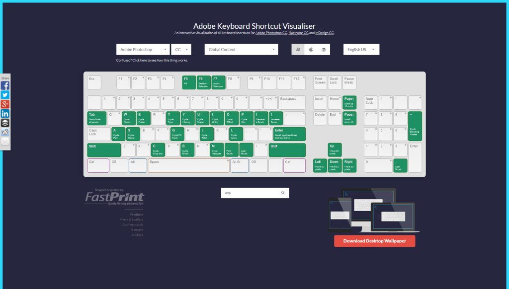 Adobe Photoshop Keyboard Shortcut Visualizer