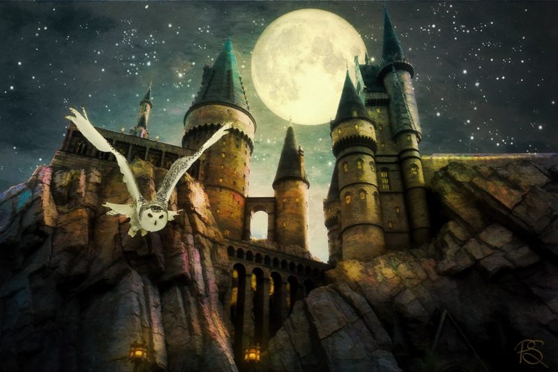 full moon over hogwarts by patricia Keefe Saizan » Shift Art