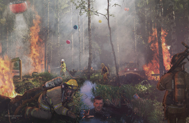 Clash of The Titans Water Vs Fire by Roger Webb