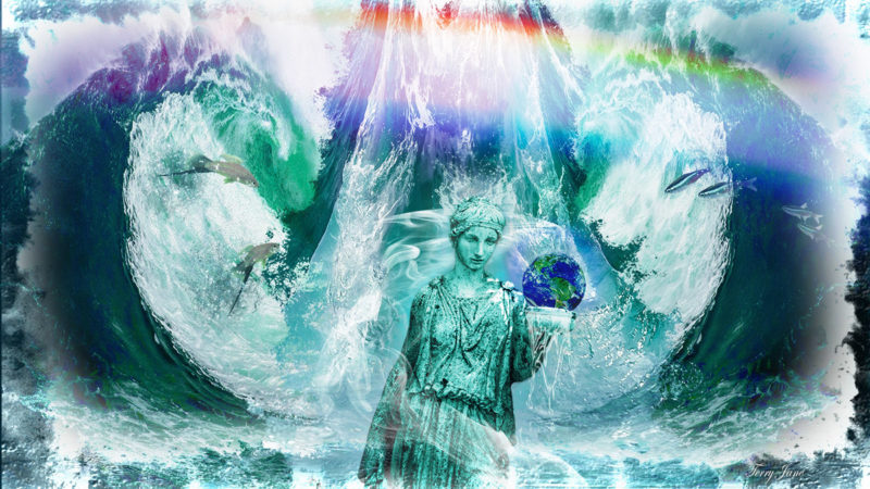 Goddess Hebe Bringing Water to Our Planet by Terry Jane
