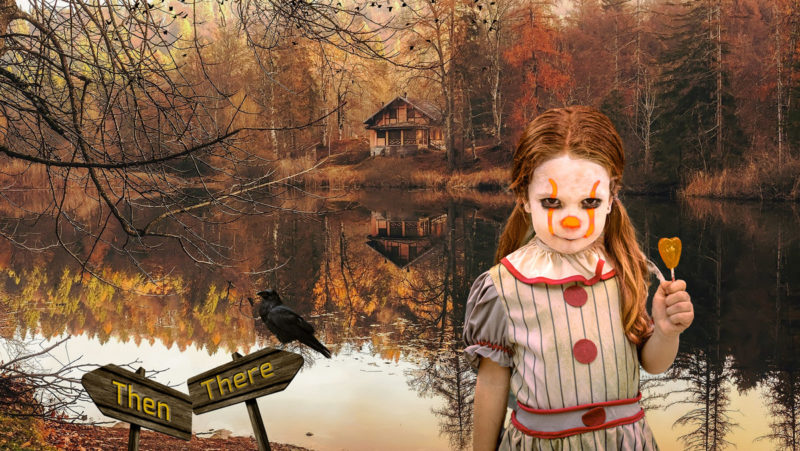 Clown Girl And Her Pet Crow by Richard Jones