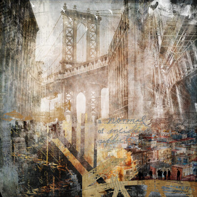 Urban Collage George Washington Bridge by Susan Pulaski