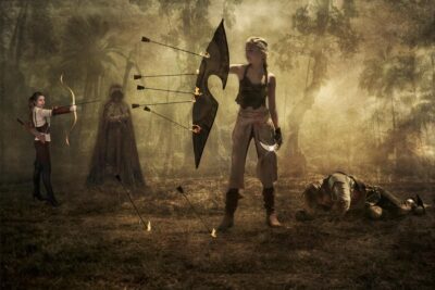 Women Warriors Practicing Under the King’s Watchful Eye by Serena Hartoog